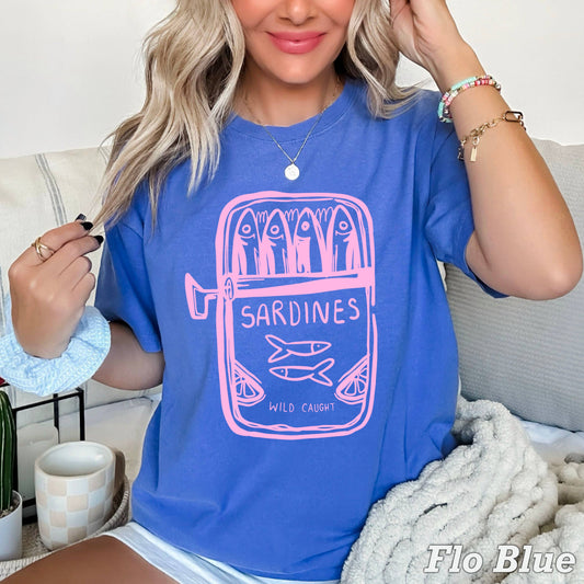 Sardines Women’s Coastal Graphic Shirt | Royal Blue
