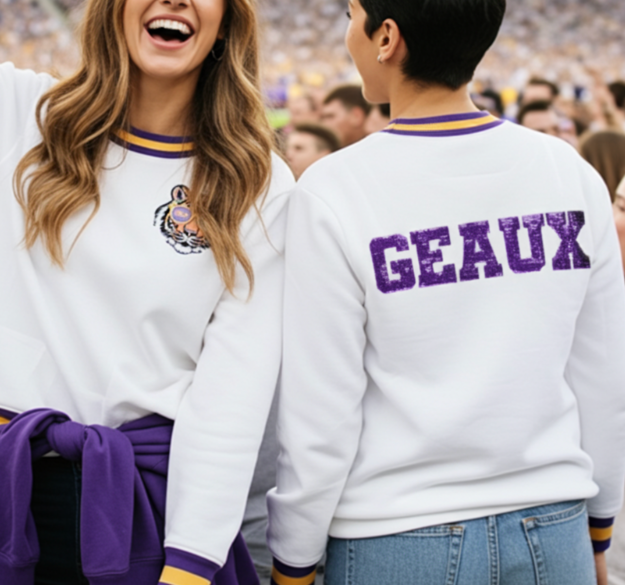 GEAUX Game Day Sequin Tiger Sweater 