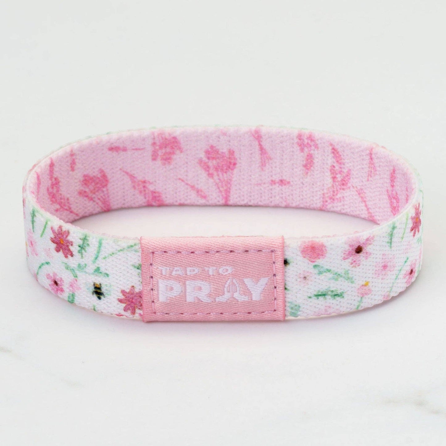 Tap To Pray® Wristband – Meadows - White