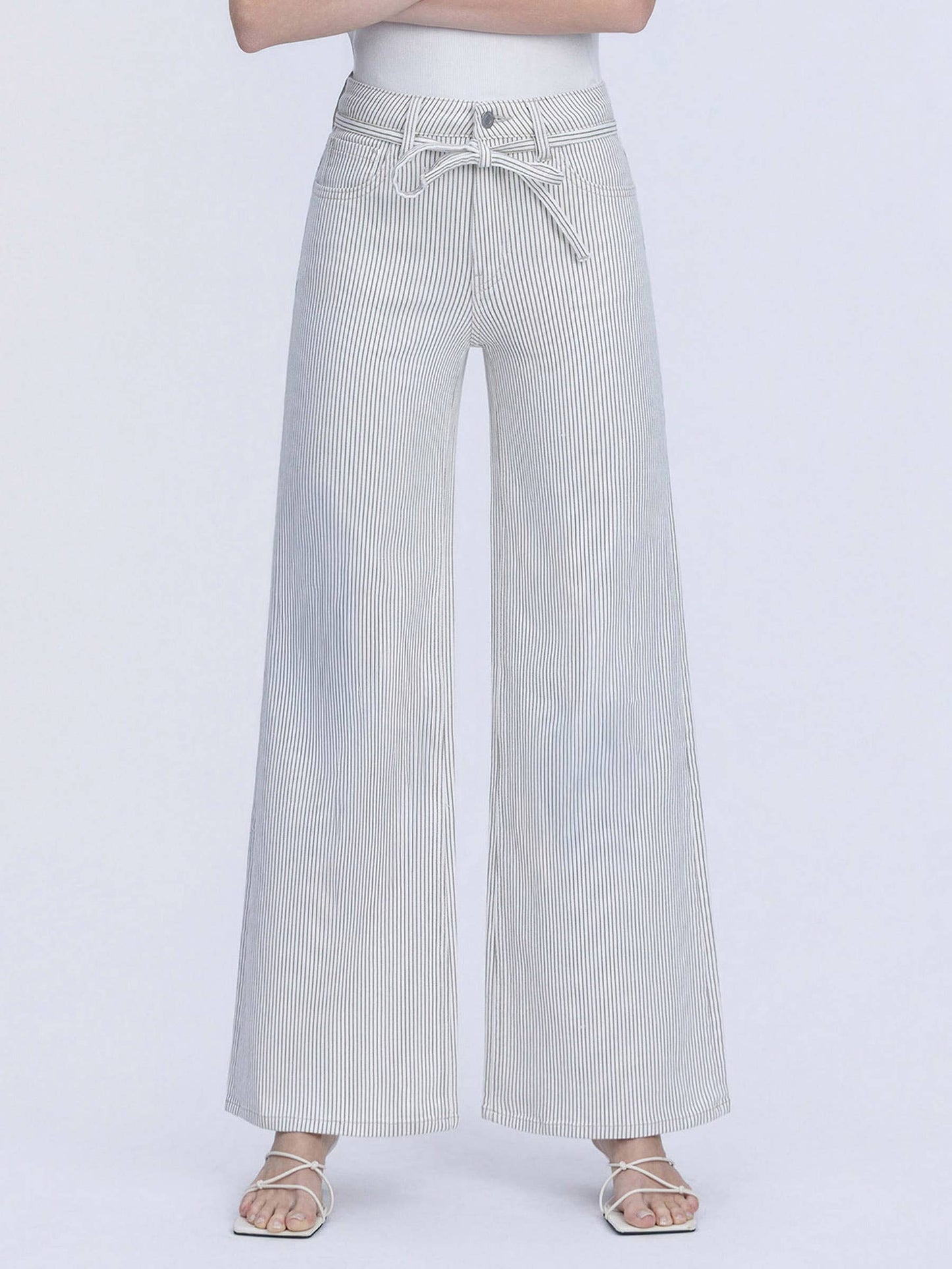 Livy HR Stripe Waist Tie Denim