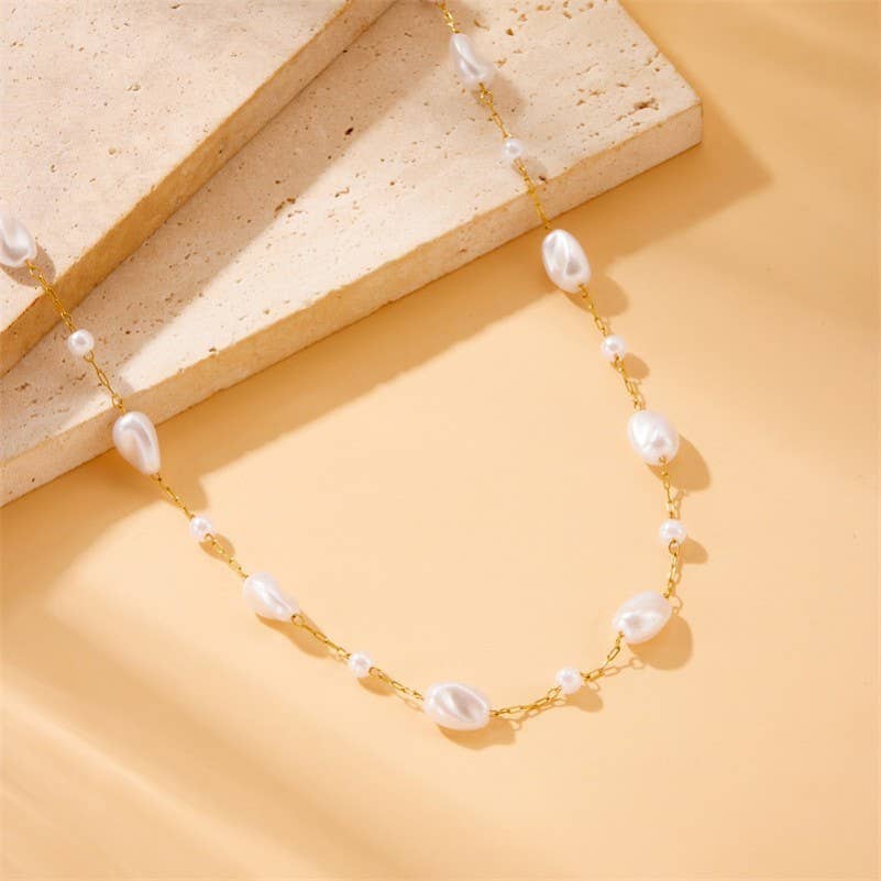 Pearl Station Chain Necklace