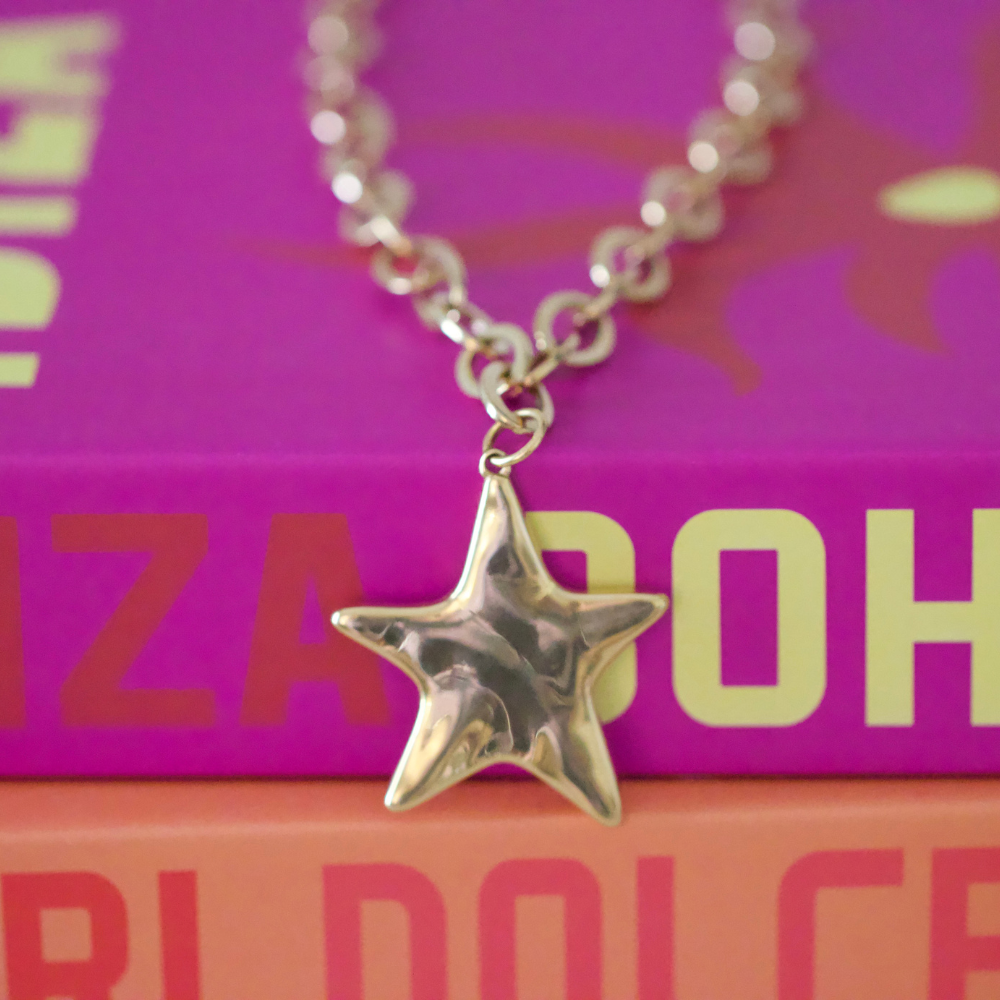 Wish Upon a Star Necklace - 18k GP Stainless Steel - Star Pendant