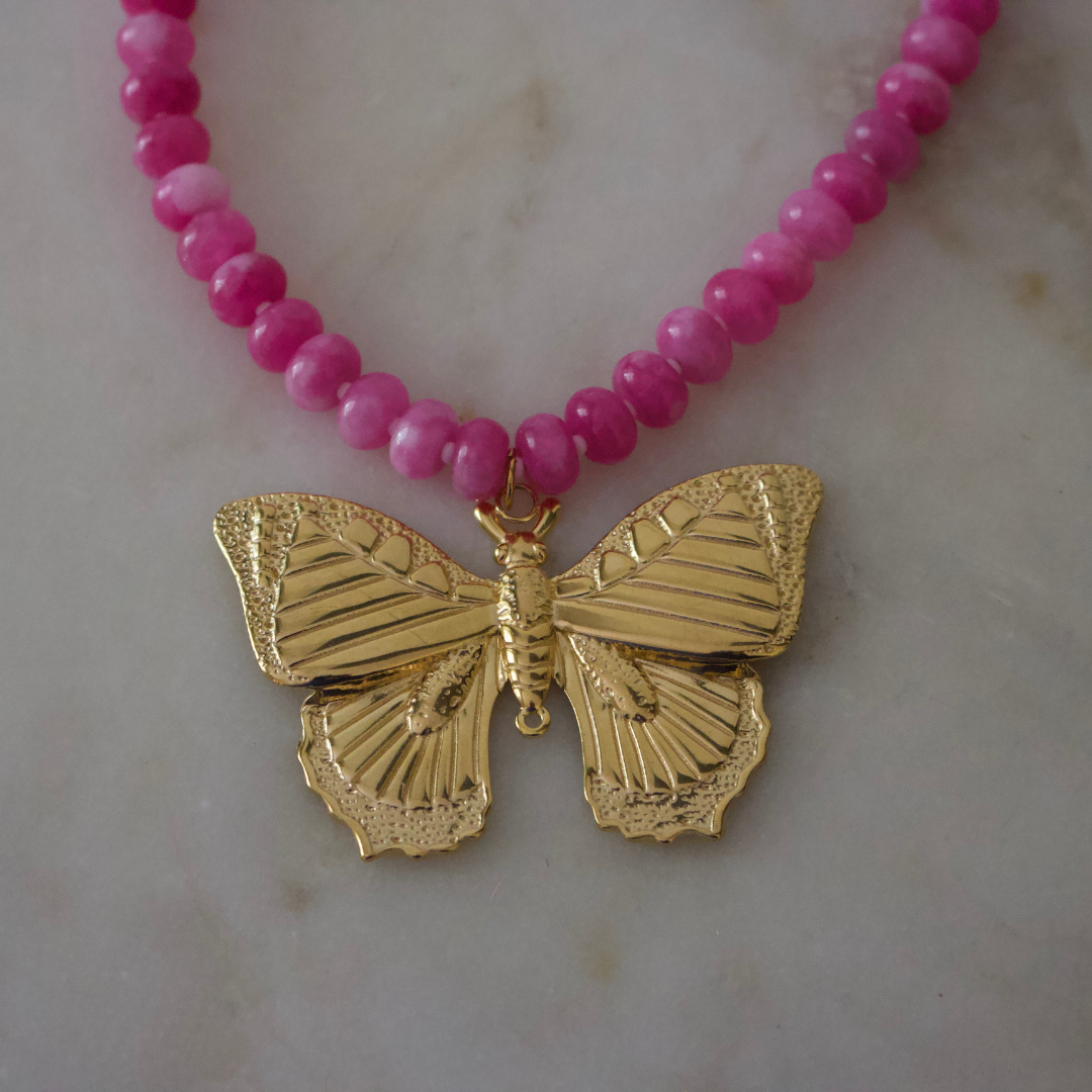 Lola Butterfly Gemstone Necklace