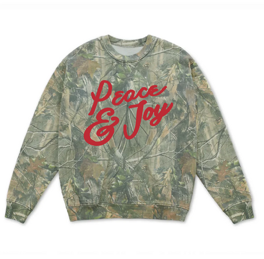 Peace & Joy Holiday Christmas Camo Sweatshirt