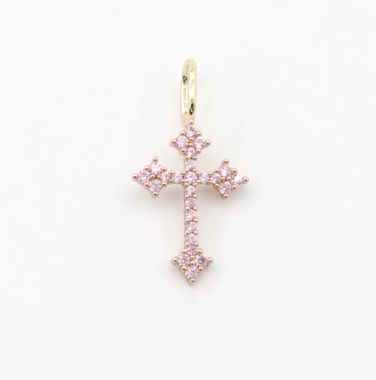 Juliet Cross Charm in Pink