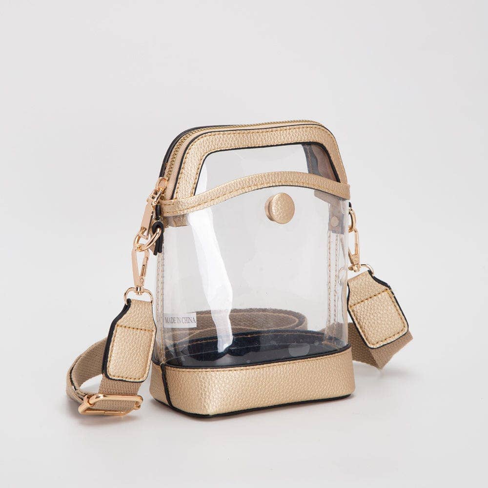 Gold Carly Clear Mini Crossbody Bag