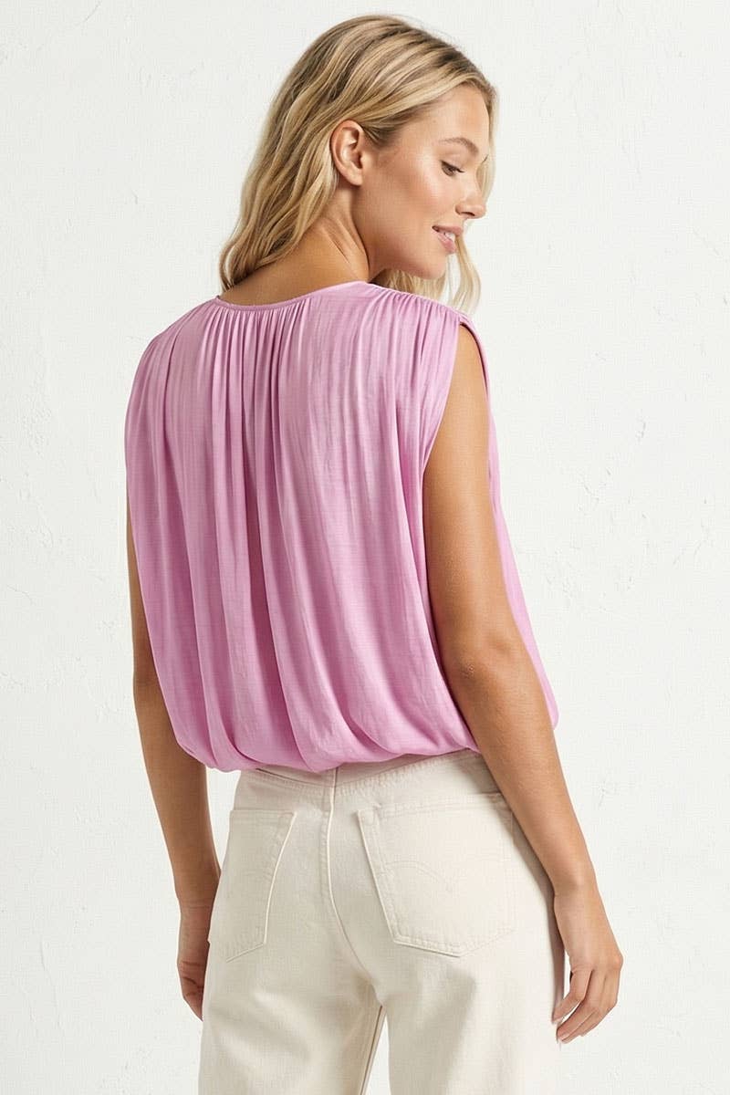 Lilac Sachet Grecian Drape Blouse