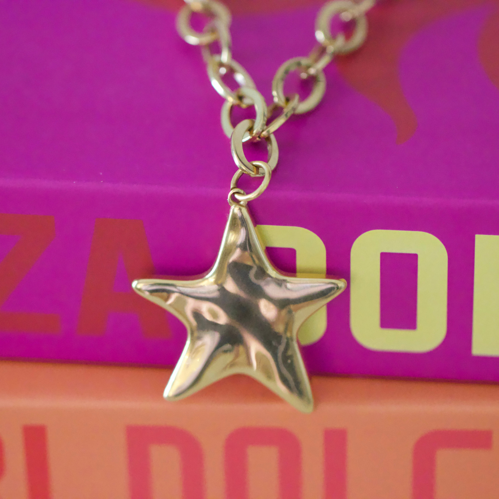 Wish Upon a Star Necklace - 18k GP Stainless Steel - Star Pendant