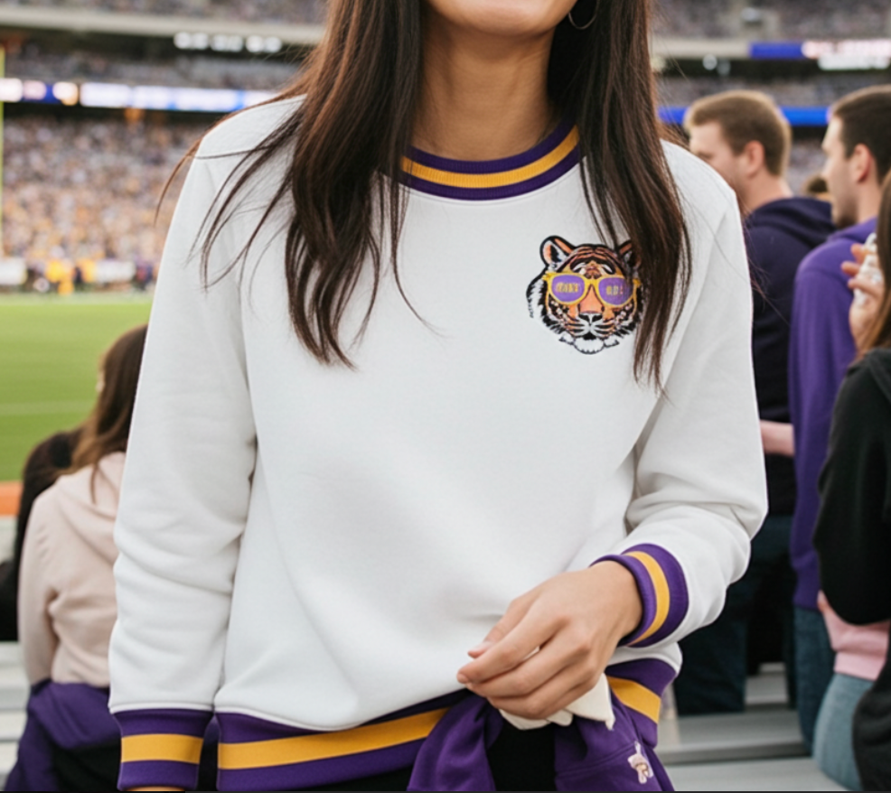 GEAUX Game Day Sequin Tiger Sweater 
