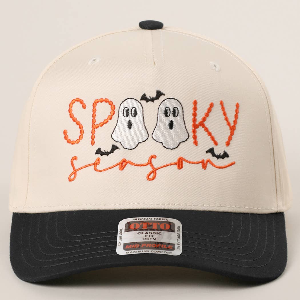SPOOKY TWO Ghost Embroidered Trucker Hat