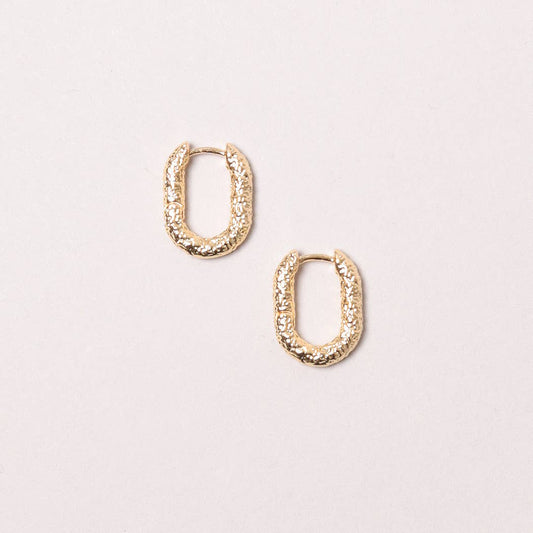 14K Gold-Dipped Mini Textured Hoops