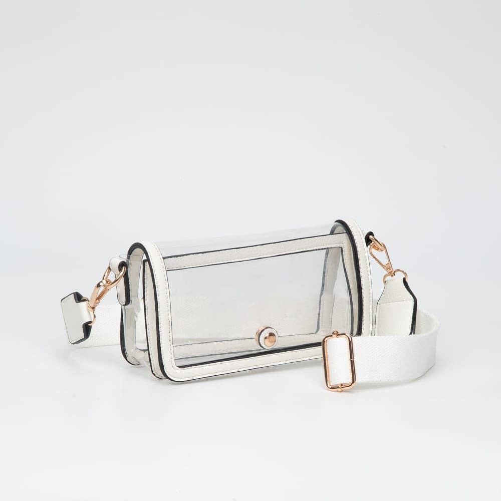 White Lindsay Clear Gameday Crossbody Bag