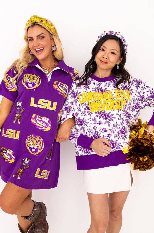 LSU Floral Toile Sweatshirt