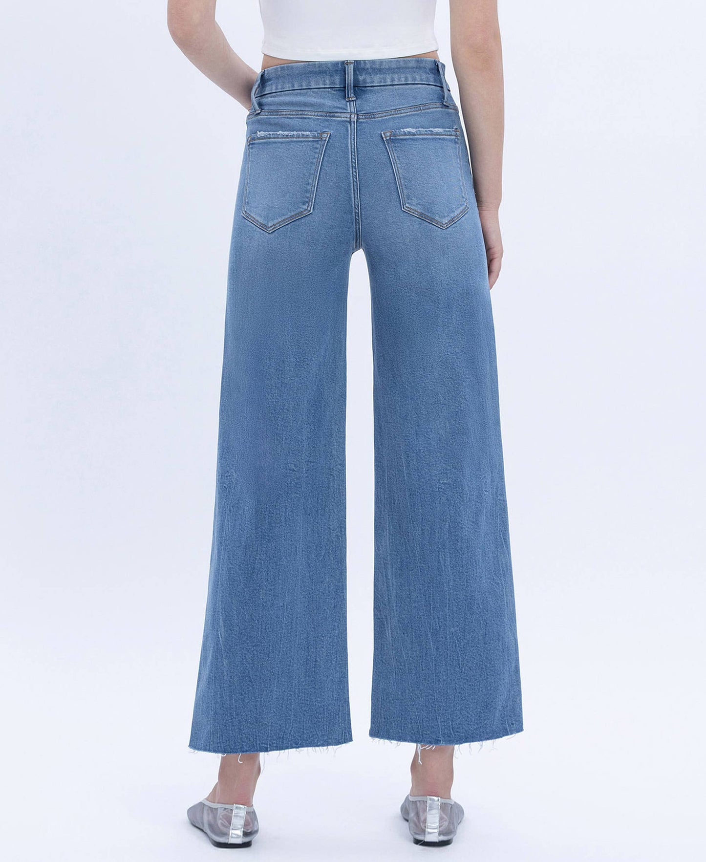 Serene HR Crop Wide Leg Denim
