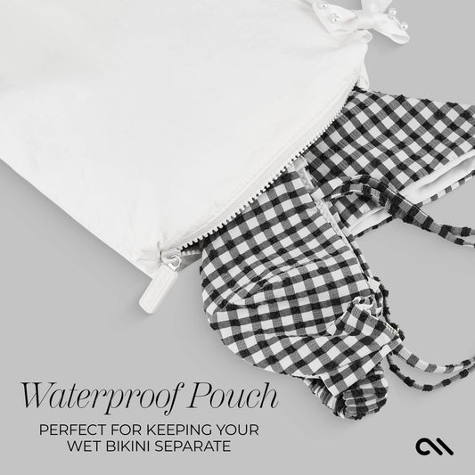 Case-Mate Ivory Pearl Bow Crinkle Makeup Bag