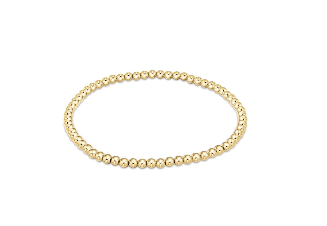 E 3mm Classic Gold Bead Bracelet