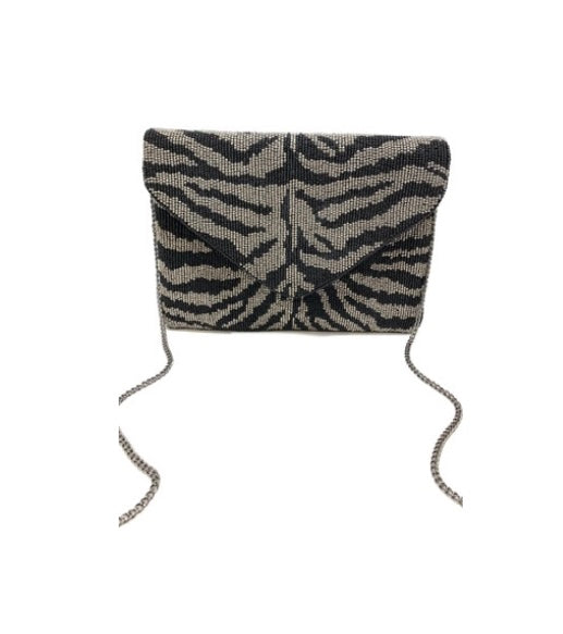 Tiger Beaded Clutch