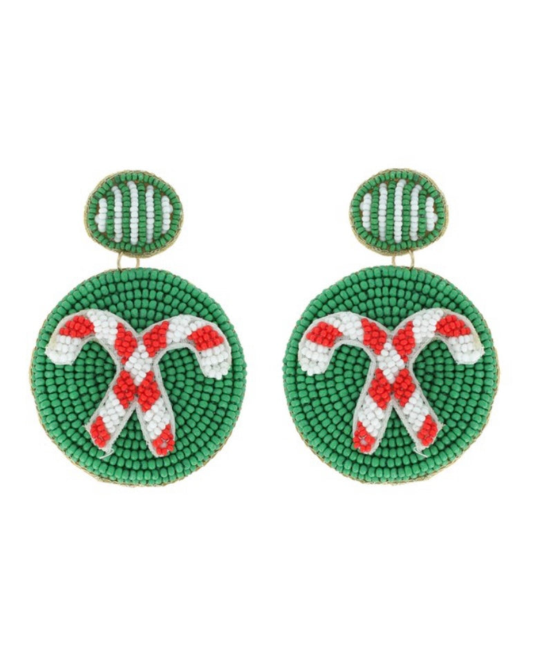 Candy Cane Ornament Earrings