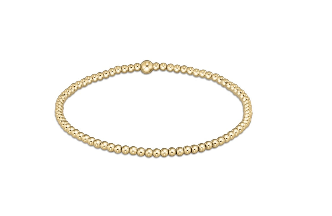 E 2.5mm Classic Gold Bead Bracelet