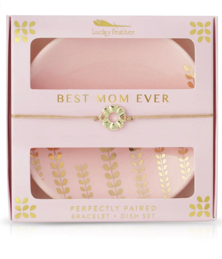 Best Mom Ever Bracelet + Dish Set