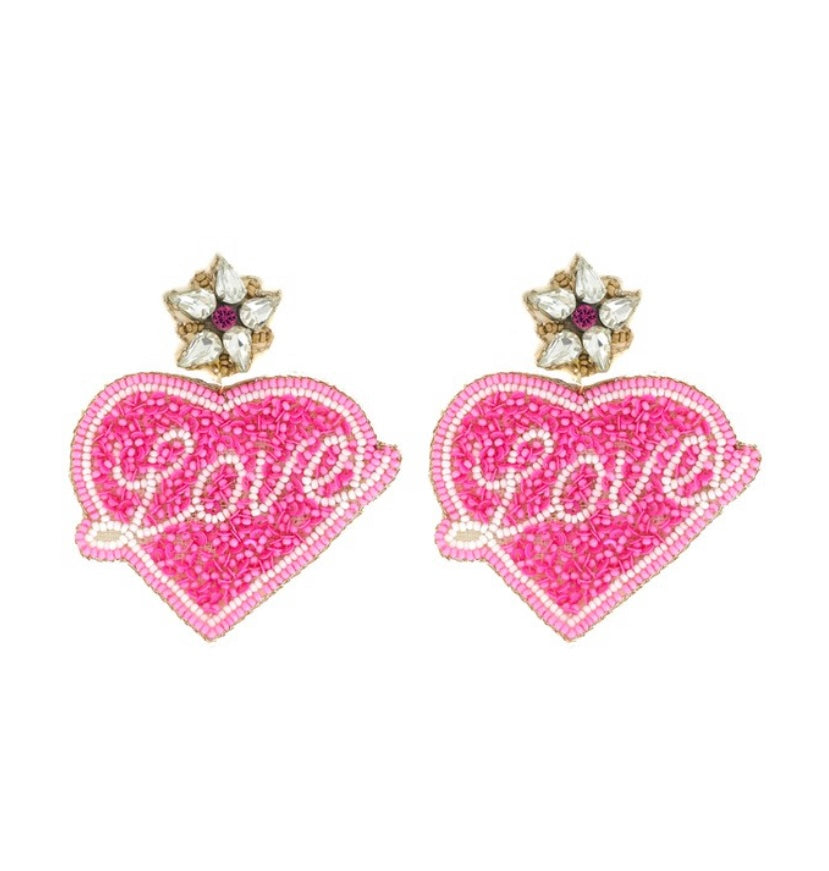 With Love Beaded Earrings