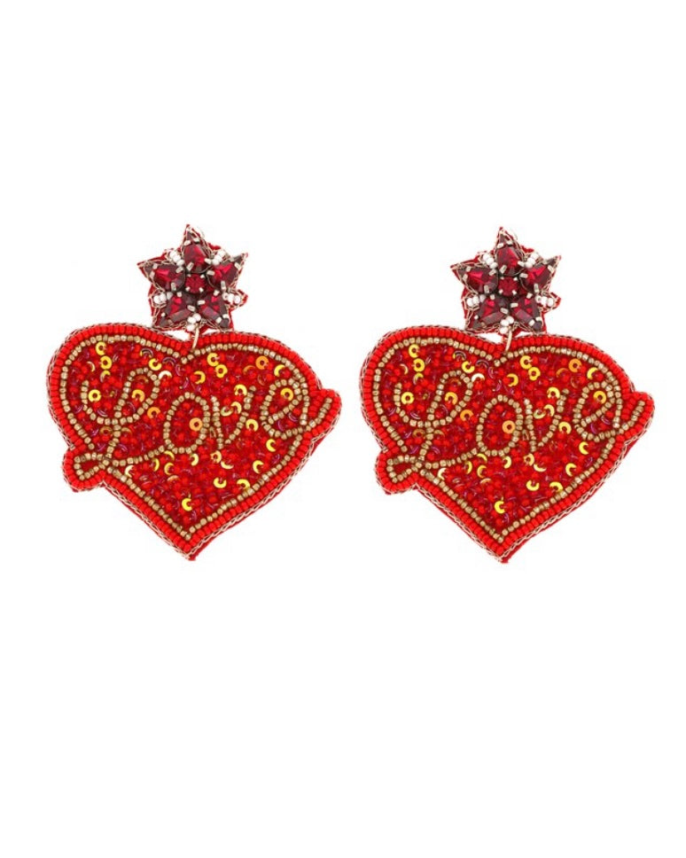 With Love Beaded Earrings